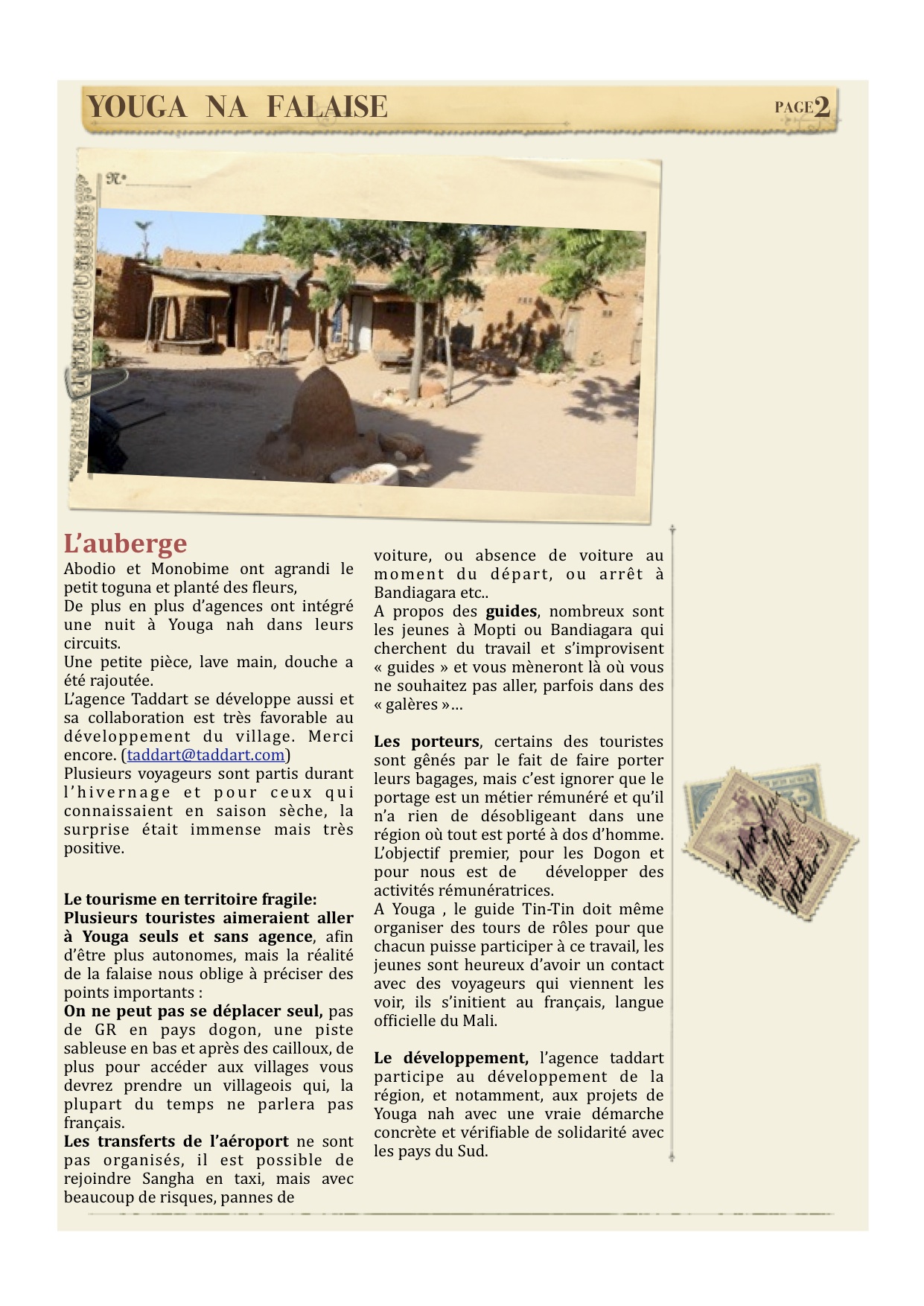 Page 2 de la lettre de youga